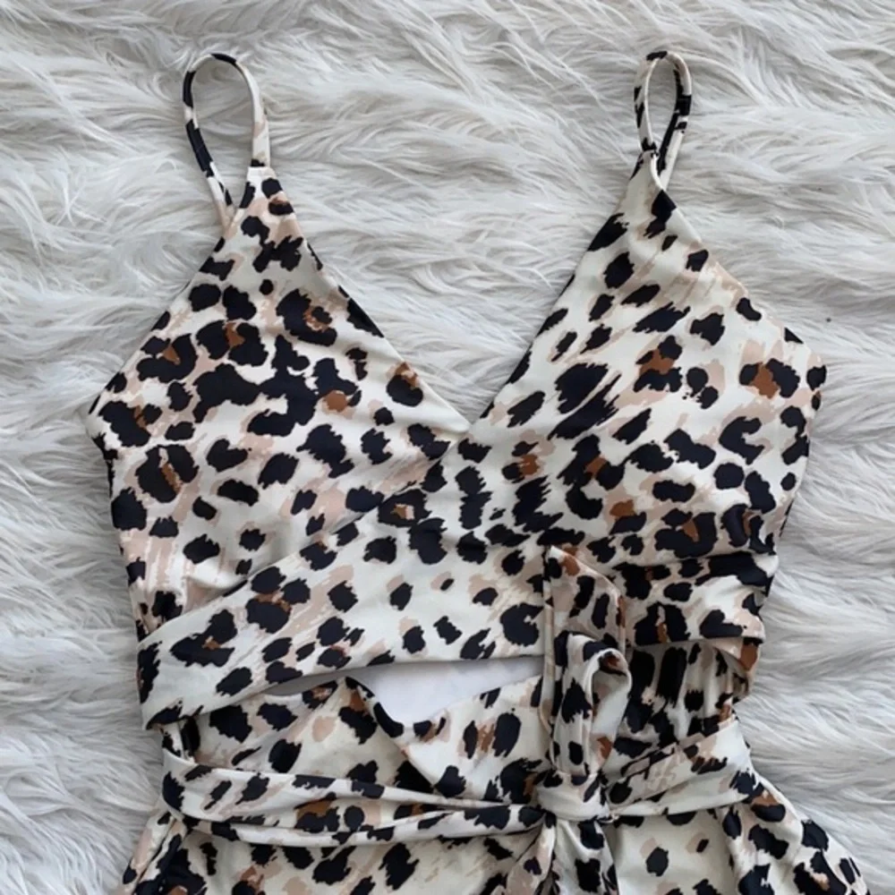 Aerie | Leopard Wrap One Piece Swimsuit‎